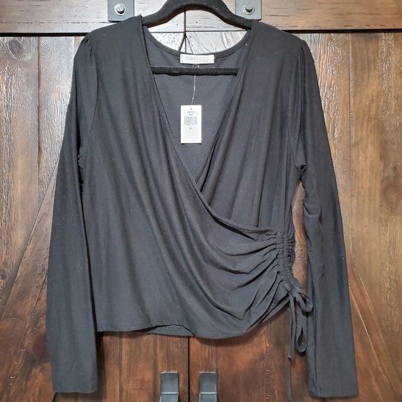 NWOT - Planet Gold Trendy Plus Size Faux-Wrap Top - Picture 1 of 5